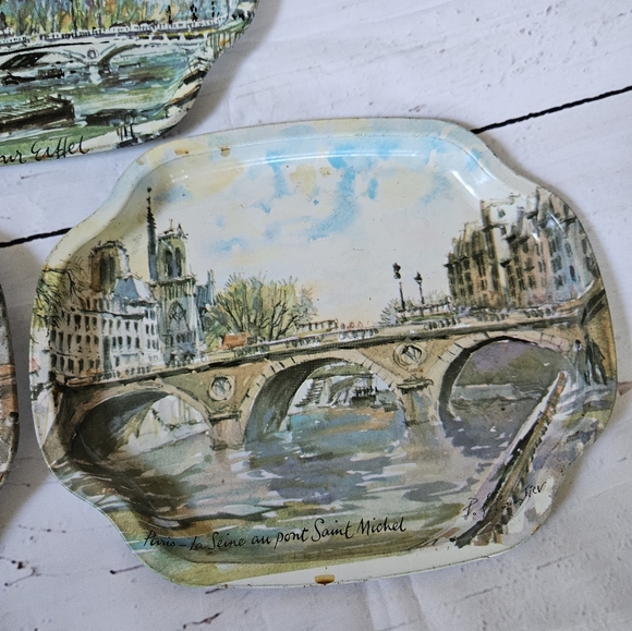 Vintage Set of 3 Elite Metal Trays - Picture 5 of 7